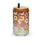 Flower Power - 16oz Can-shaped Glass