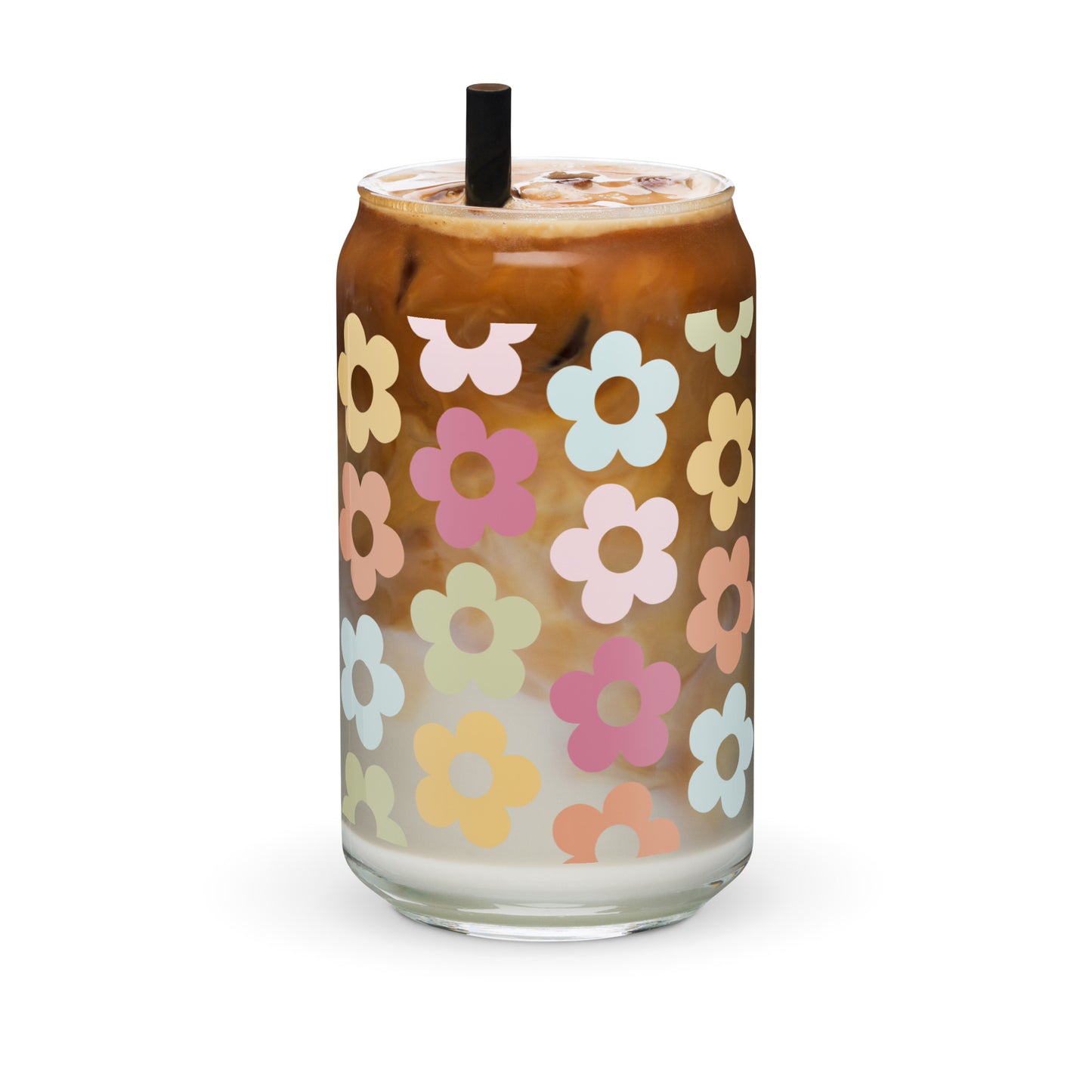 Flower Power - 16oz Can-shaped Glass