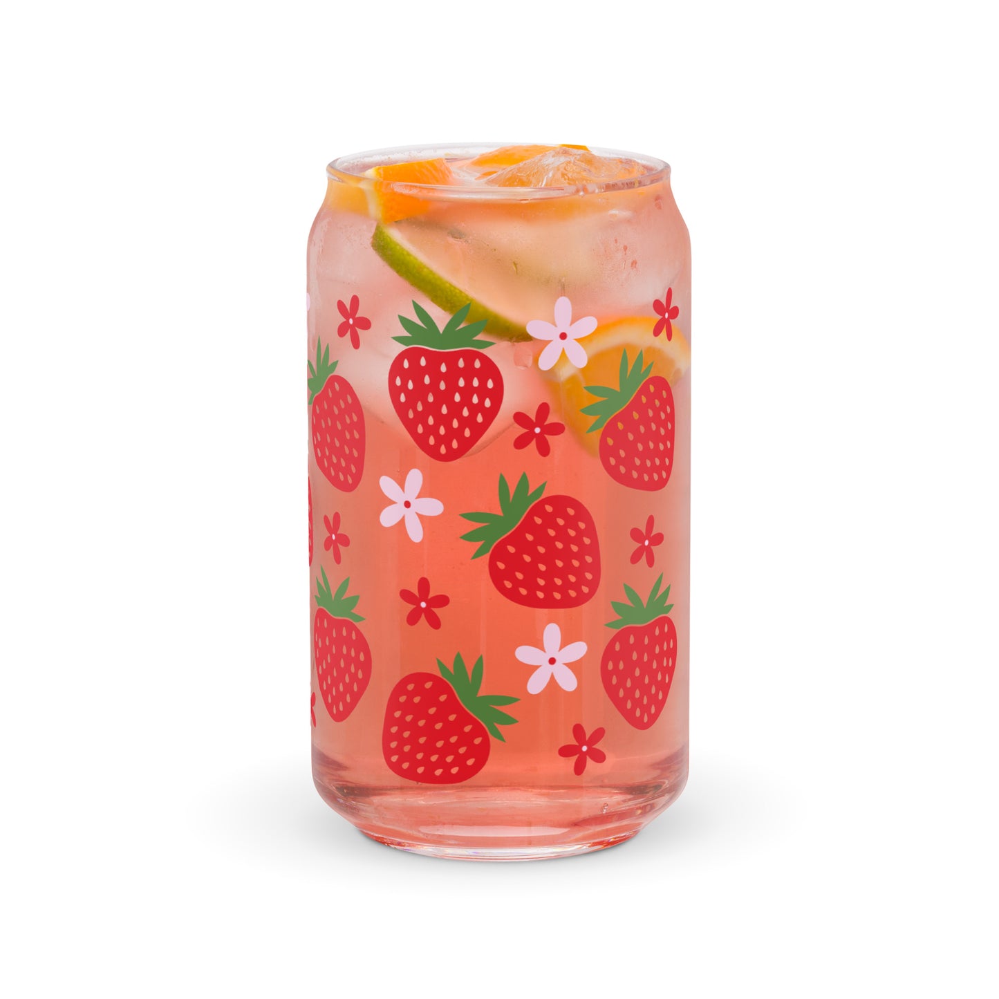 Strawberry - 16oz Can-shaped Glass