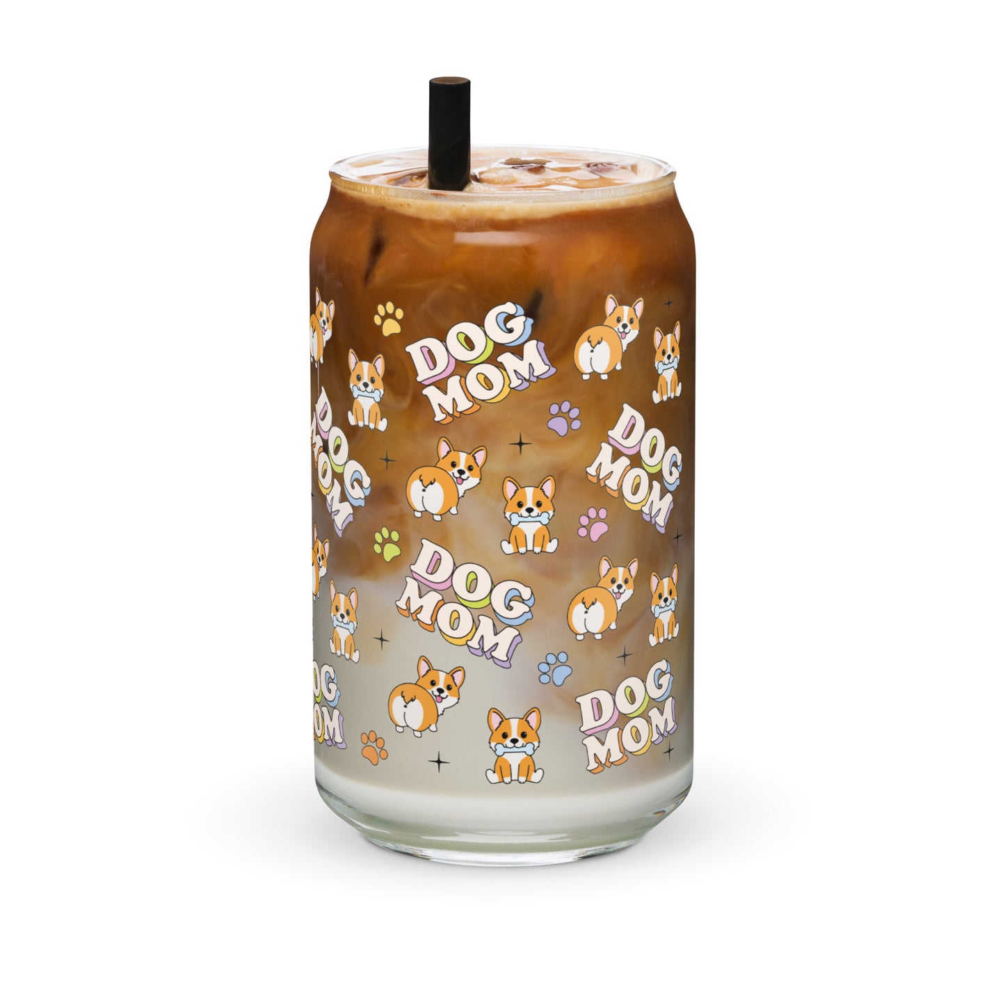 Dog Mom - 16oz Can-shaped Glass