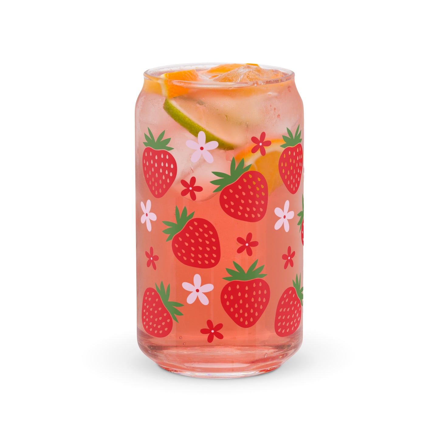 Strawberry - 16oz Can-shaped Glass