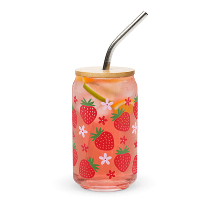 Strawberry - 16oz Can-shaped Glass