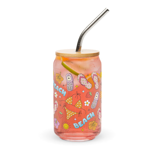 Life's a Beach - 16oz Can-shaped Glass