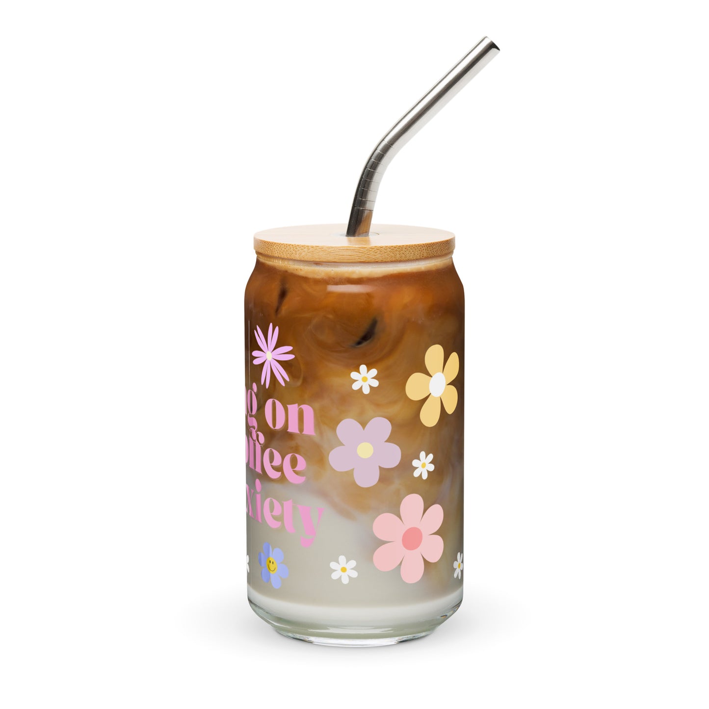 Running on Iced Coffee and Anxiety - 16oz Can-shaped Glass