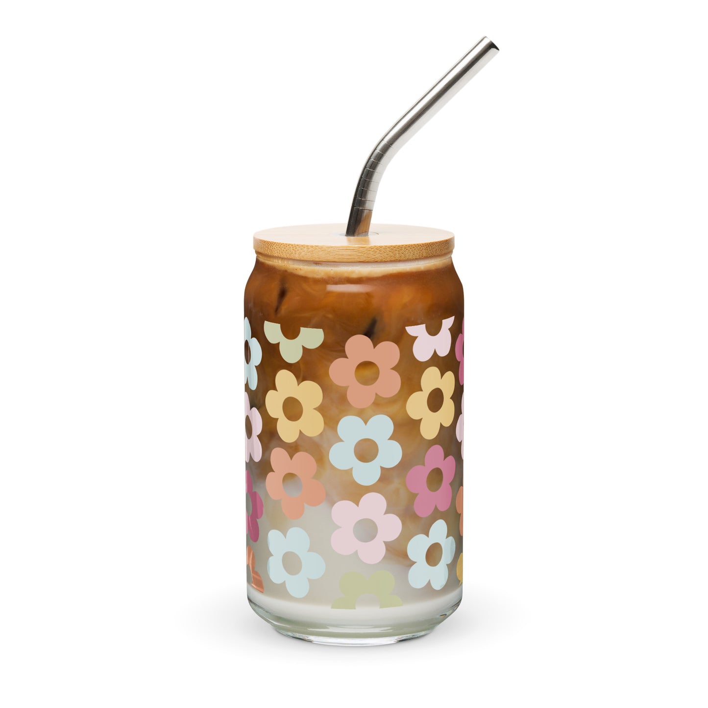 Flower Power - 16oz Can-shaped Glass